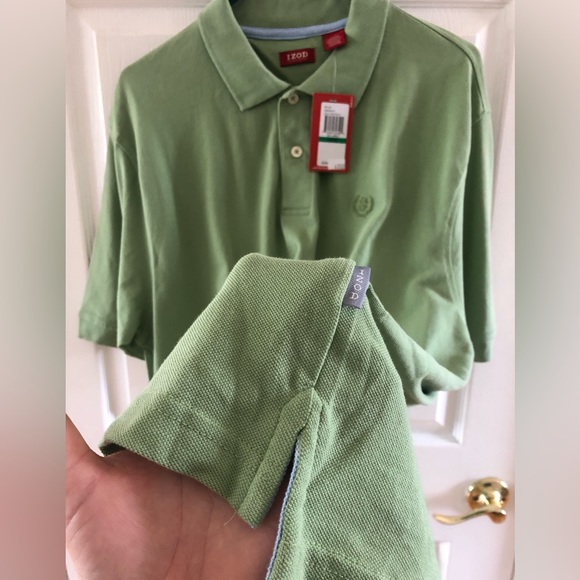 NEW Mens Green Izod Polo shirt size Large - Picture 3 of 8